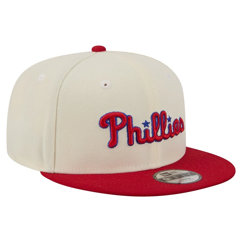 Youth New Era White Philadelphia Phillies Two-Tone 9FIFTY Snapback Hat
