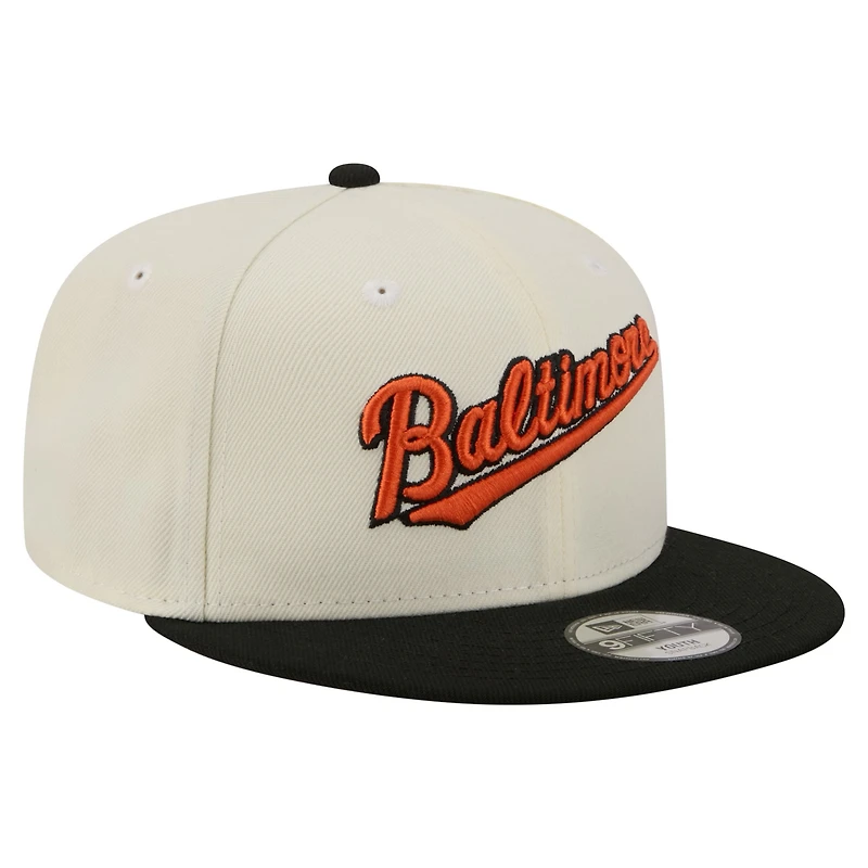 Youth New Era White Baltimore Orioles Two-Tone 9FIFTY Snapback Hat