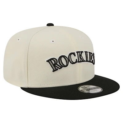 Youth New Era White Colorado Rockies Two-Tone 9FIFTY Snapback Hat