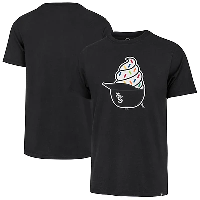 Men's '47 Black Chicago White Sox Ice Cream Helmet Franklin T-Shirt