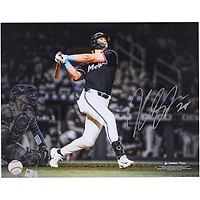 Kyle Stowers Miami Marlins Autographed 11" x 14" Walk-Off Home Run Spotlight Photograph