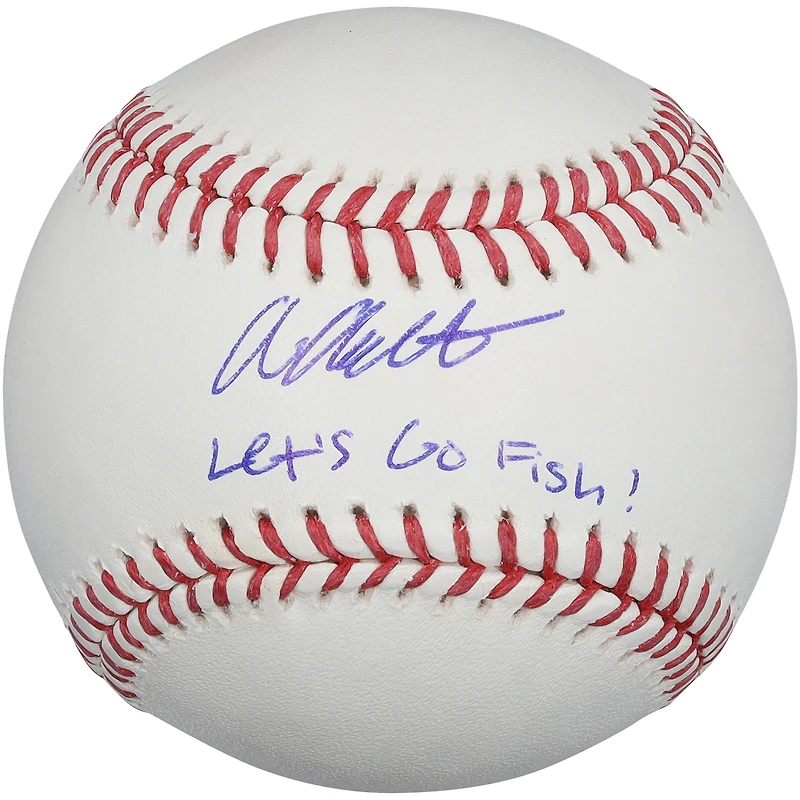 Aiva Arquette Miami Marlins Autographed Baseball with "Let's Go Fish" Inscription