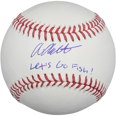 Aiva Arquette Miami Marlins Autographed Baseball with "Let's Go Fish" Inscription
