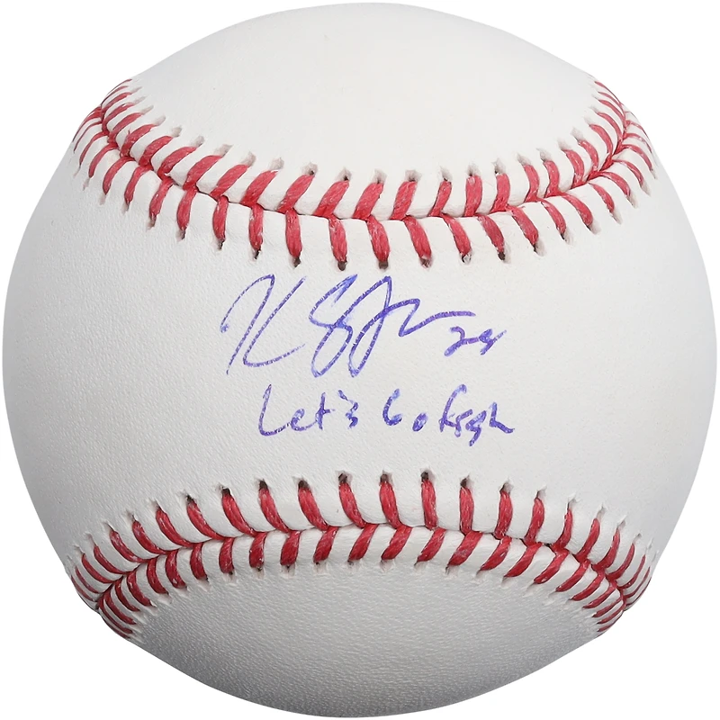 Kyle Stowers Miami Marlins Autographed Baseball with "Let's Go Fish" Inscription