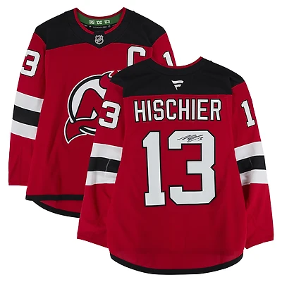 Nico Hischier New Jersey Devils Autographed Red Fanatics Authentic Pro Jersey