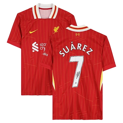 Luis Suarez Liverpool Autographed Red Nike 2024-25 Home Jersey