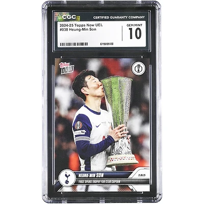Son Heung-Min Tottenham Hotspur 2024-25 Topps Now UEL First Spurs Trophy for Club Captain #38 CGC Authenticated 10 Card