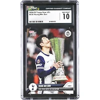 Son Heung-Min Tottenham Hotspur 2024-25 Topps Now UEL First Spurs Trophy for Club Captain #38 CGC Authenticated 10 Card