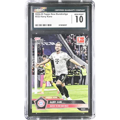 Harry Kane Bayern Munich 2025-26 Topps Now Bundesliga Fastest to 100 Club Goals #32 CGC Authenticated 10 Card