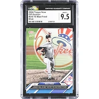 Max Fried New York Yankees 2024 Topps Now Largest Deal in MLB History for Southpaw Pitcher Blue #OS-10 #/49 CGC Authenticated 9.5 Card