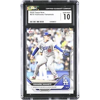 Yoshinobu Yamamoto Los Angeles Dodgers 2025 Topps Now 1st Japanese Pitcher with CG in Postseason #870 CGC Authenticated Card