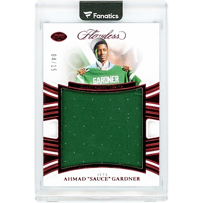 Ahmad Gardner New York Jets 2025 Panini Flawless Jersey Relic from NFL Draft Night #FDNJ-AGR #4/15 Card