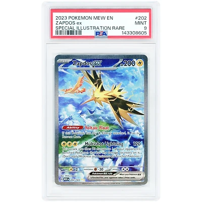 Zapdos Ex 2023 Pokemon 151 Special Illustration Rare #202 PSA Authenticated 9 Card