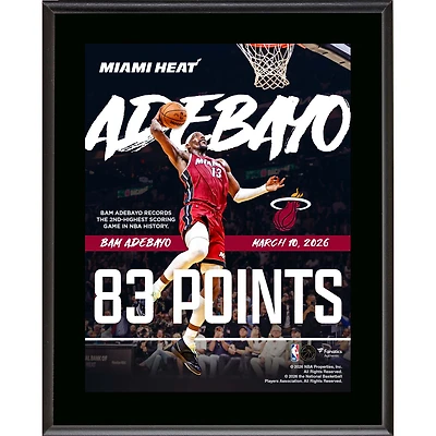 Bam Adebayo Miami Heat 10" x 13" 83-Point Game Sublimated Plaque