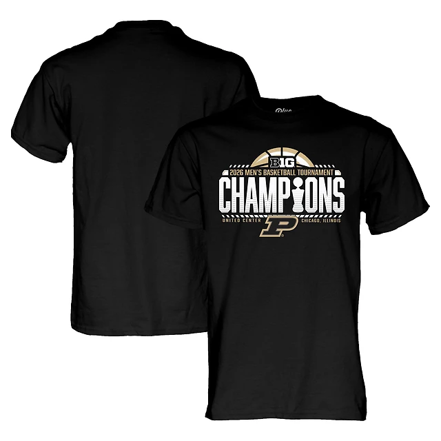 Unisex Blue 84  Black Purdue Boilermakers 2026 Big Ten Men's Basketball Tournament Champions Locker Room T-Shirt