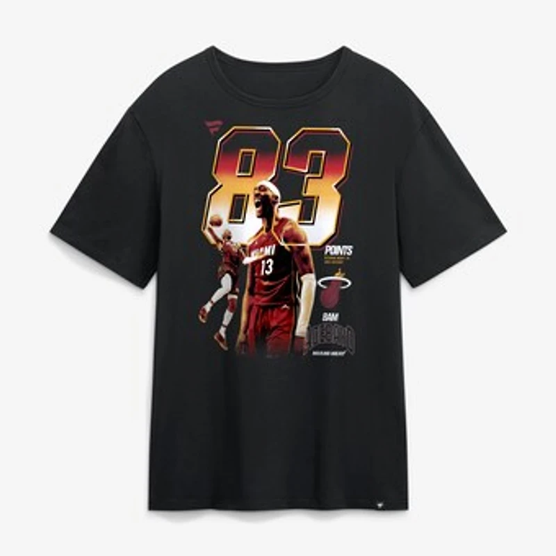 Men's Bam Adebayo Black Miami Heat Second-Most Points in an NBA Game Milestone T-Shirt