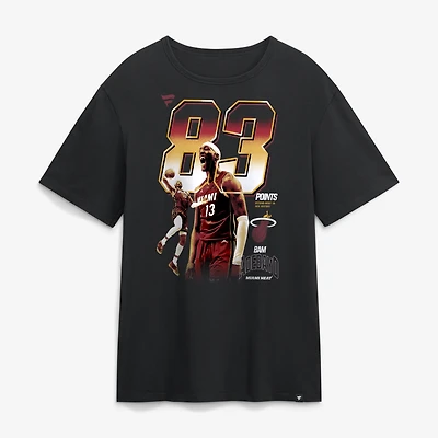 Men's Bam Adebayo Black Miami Heat Second-Most Points in an NBA Game Milestone T-Shirt