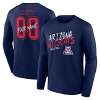 Men's Navy Arizona Wildcats Hustle Personalized Name & Number Long Sleeve T-Shirt