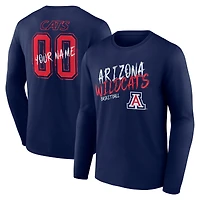 Men's Navy Arizona Wildcats Hustle Personalized Name & Number Long Sleeve T-Shirt