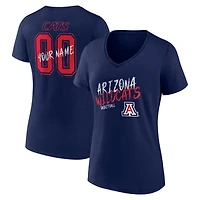 Women's Navy Arizona Wildcats Hustle Personalized Name & Number V-Neck T-Shirt