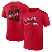 Men's Cardinal Arkansas Razorbacks Hustle Personalized Name & Number T-Shirt