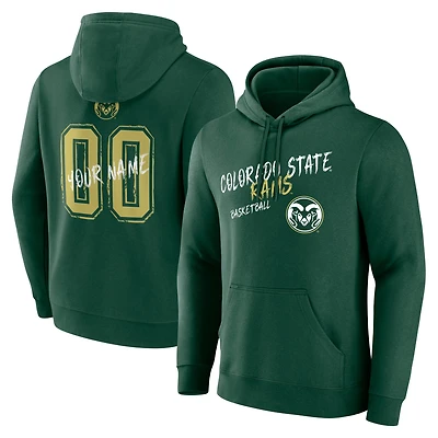 Men's Green Colorado State Rams Hustle Personalized Name & Number Hoodie