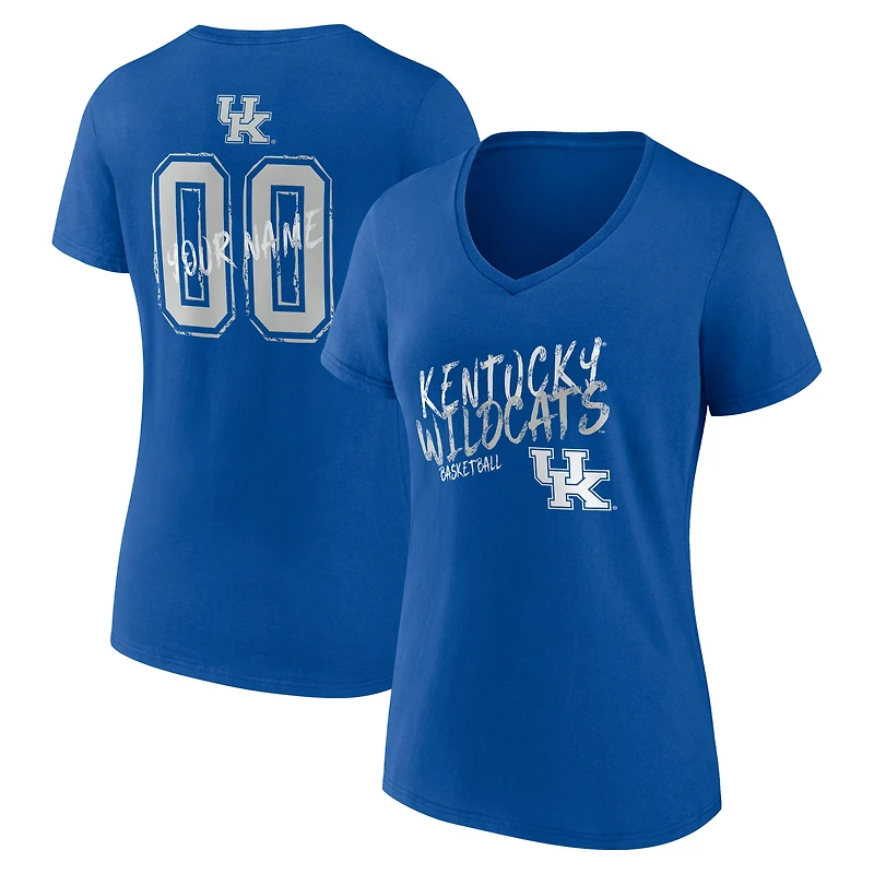 Women's Royal Kentucky Wildcats Hustle Personalized Name & Number V-Neck T-Shirt