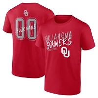 Men's Crimson Oklahoma Sooners Hustle Personalized Name & Number T-Shirt
