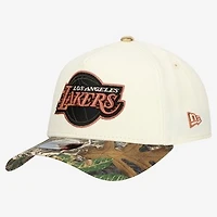 Men's New Era Cream Los Angeles Lakers Realtree Chrome Two-Tone 9FORTY A-Frame Adjustable Hat