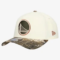 Men's New Era Cream Golden State Warriors Realtree Chrome Two-Tone 9FORTY A-Frame Adjustable Hat