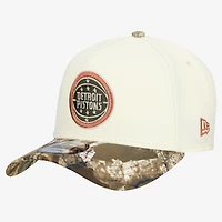 Men's New Era Cream Detroit Pistons Realtree Chrome Two-Tone 9FORTY A-Frame Adjustable Hat