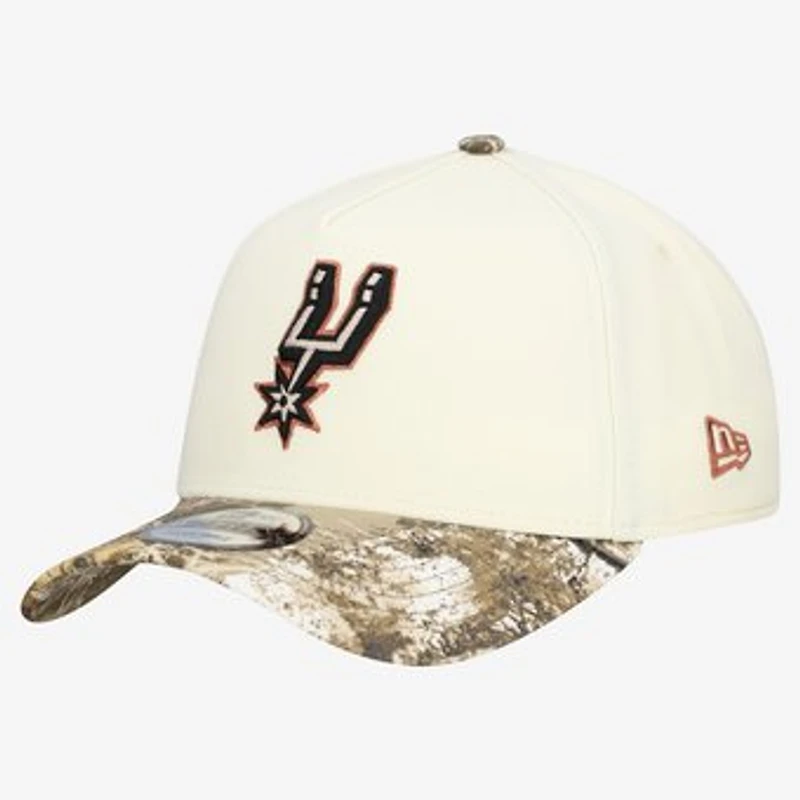 Men's New Era Cream San Antonio Spurs Realtree Chrome Two-Tone 9FORTY A-Frame Adjustable Hat