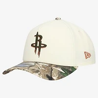 Men's New Era Cream Houston Rockets Realtree Chrome Two-Tone 9FORTY A-Frame Adjustable Hat