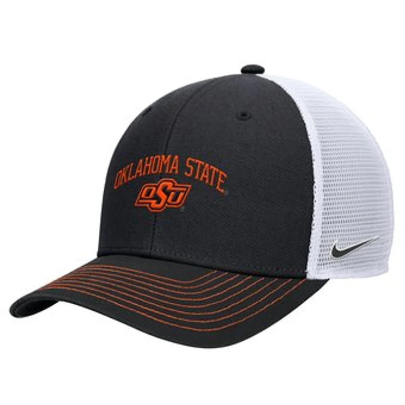Men's Nike Black Oklahoma State Cowboys Rise Adjustable Trucker Hat