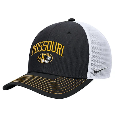 Men's Nike Black Missouri Tigers Rise Adjustable Trucker Hat