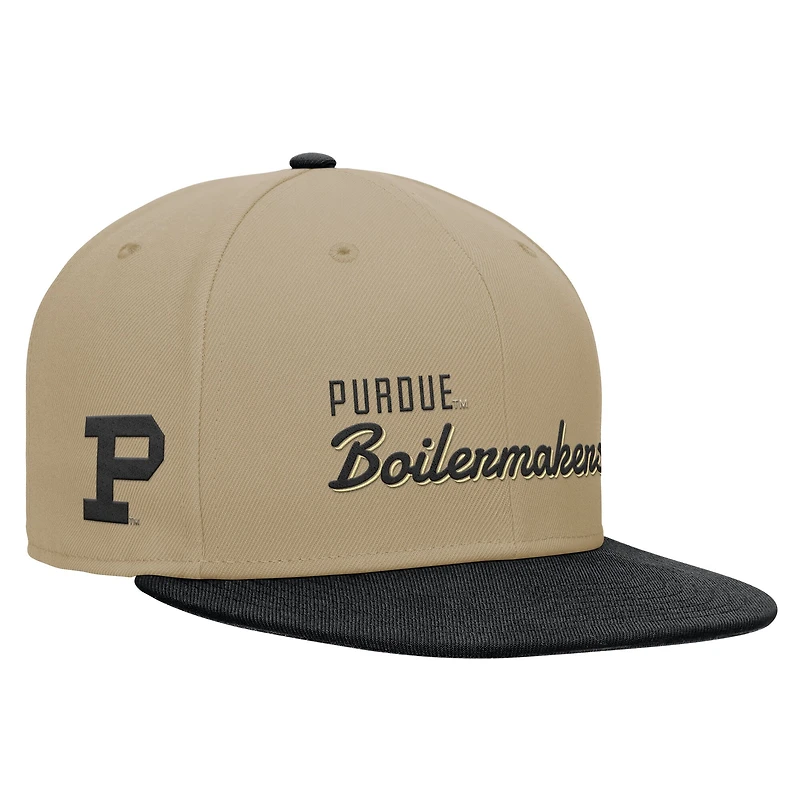 Men's Nike Beige/Black Purdue Boilermakers Pro Dri-FIT Snapback Hat