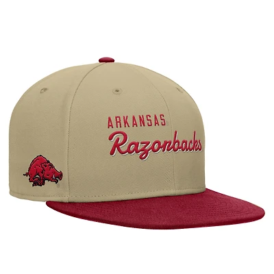 Men's Nike Beige/Cardinal Arkansas Razorbacks Pro Dri-FIT Snapback Hat