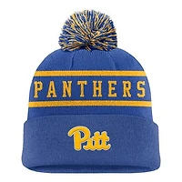 Men's Nike Royal Pitt Panthers Peak Cuffed Knit Hat with Pom