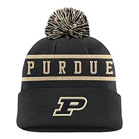 Men's Nike Black Purdue Boilermakers Peak Cuffed Knit Hat with Pom