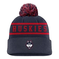Men's Nike Navy UConn Huskies Peak Cuffed Knit Hat with Pom