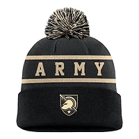 Men's Nike Black Army Black Knights Peak Cuffed Knit Hat with Pom