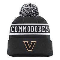 Men's Nike Black Vanderbilt Commodores Peak Cuffed Knit Hat with Pom