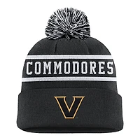 Men's Nike Black Vanderbilt Commodores Peak Cuffed Knit Hat with Pom