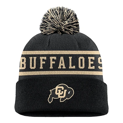 Men's Nike Black Colorado Buffaloes Peak Cuffed Knit Hat with Pom
