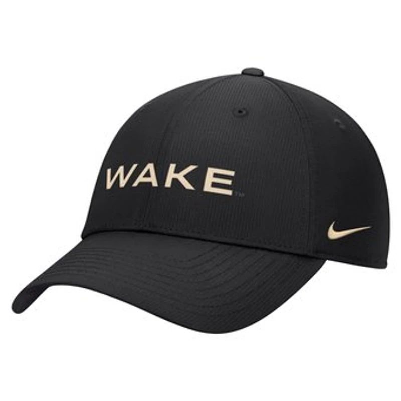 Men's Nike Black Wake Forest Demon Deacons 2026 Sideline Ripstop Dri-FIT Adjustable Hat