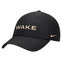 Men's Nike Black Wake Forest Demon Deacons 2026 Sideline Ripstop Dri-FIT Adjustable Hat