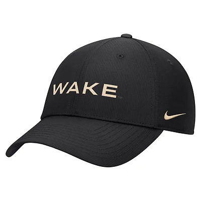 Men's Nike Black Wake Forest Demon Deacons 2026 Sideline Ripstop Dri-FIT Adjustable Hat