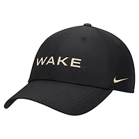 Men's Nike Black Wake Forest Demon Deacons 2026 Sideline Ripstop Dri-FIT Adjustable Hat