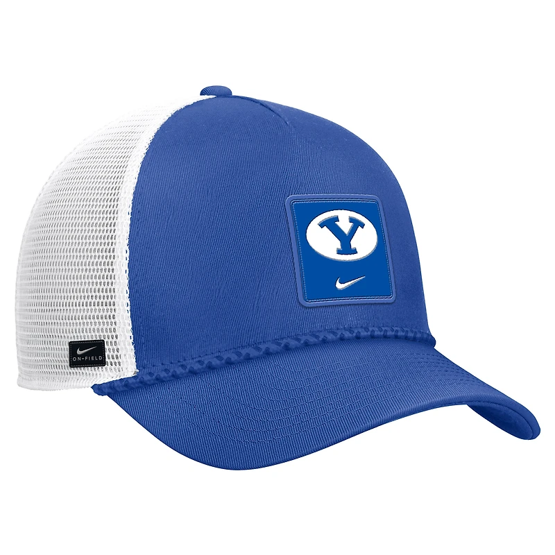 Men's Nike Royal BYU Cougars 2026 On-Field Rope Adjustable Trucker Hat