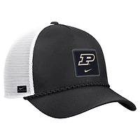 Men's Nike Black Purdue Boilermakers 2026 On-Field Rope Adjustable Trucker Hat